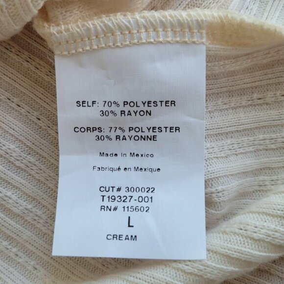 All In Favor Cream Ribbed Square Neck Corset Top Size L - Picture 7 of 8